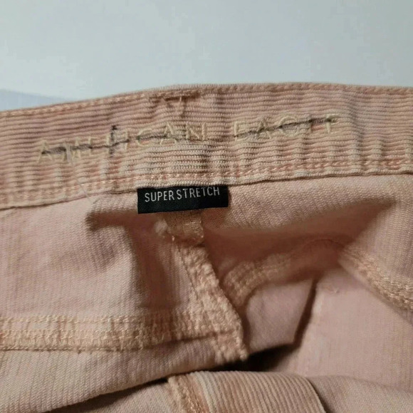 New American Eagle 24R Corduroy Mom Jean Fit Pants Rose Pink High Rise Stretch - Picture 11 of 12